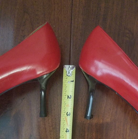 FABIO RUSCONI Red Leather Pointy Toe Pump - Size 5 - Picture 6 of 11